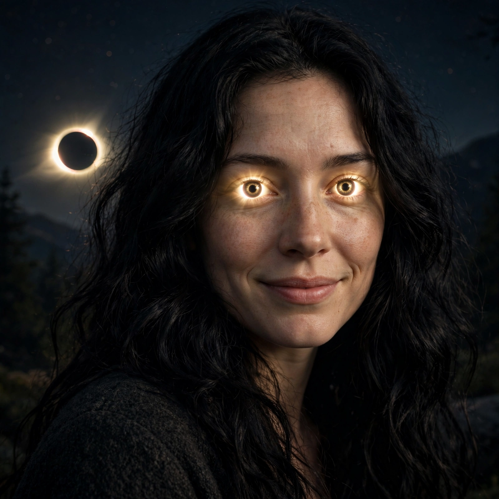 Erica with eclipse eyes