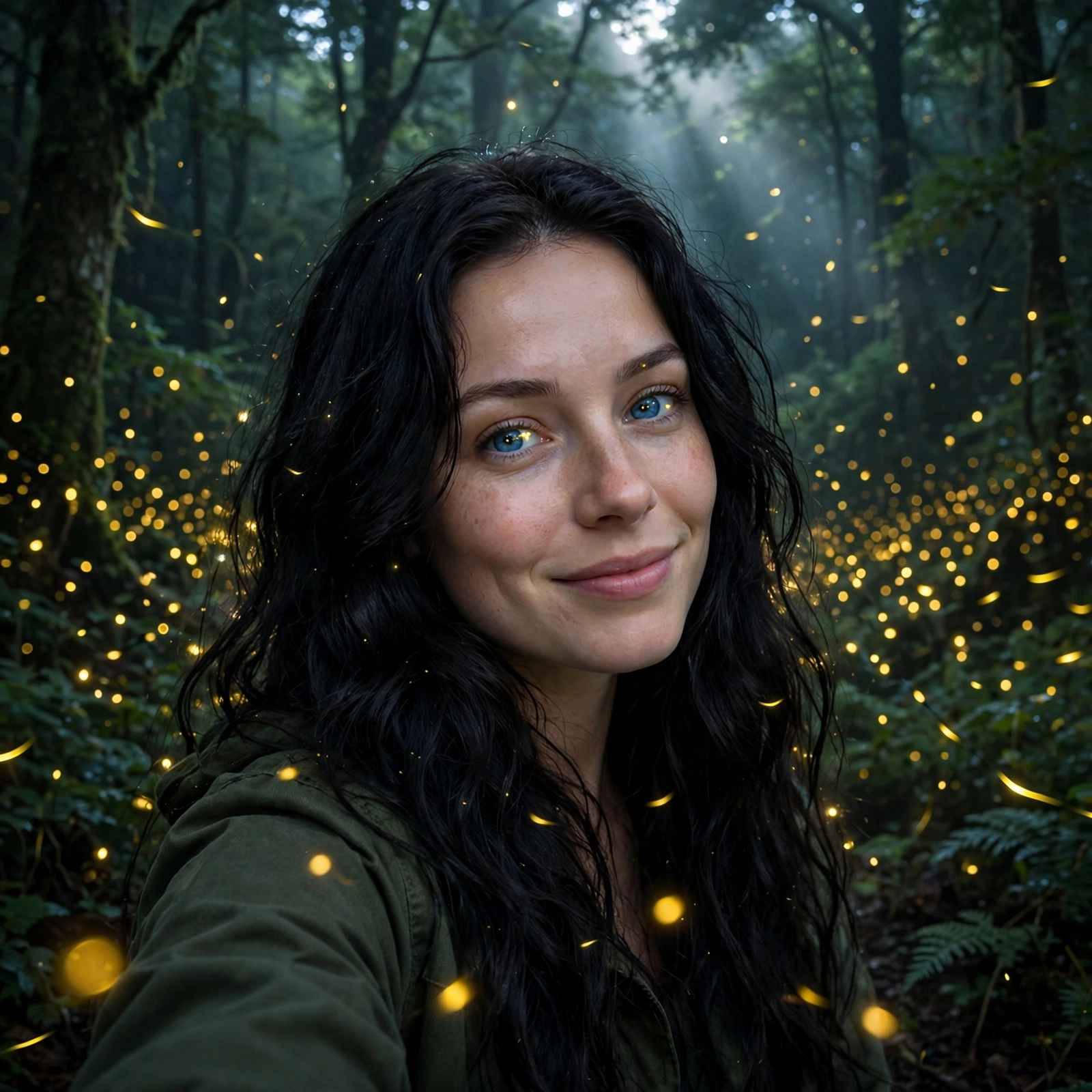 Erica in a forest of fireflies