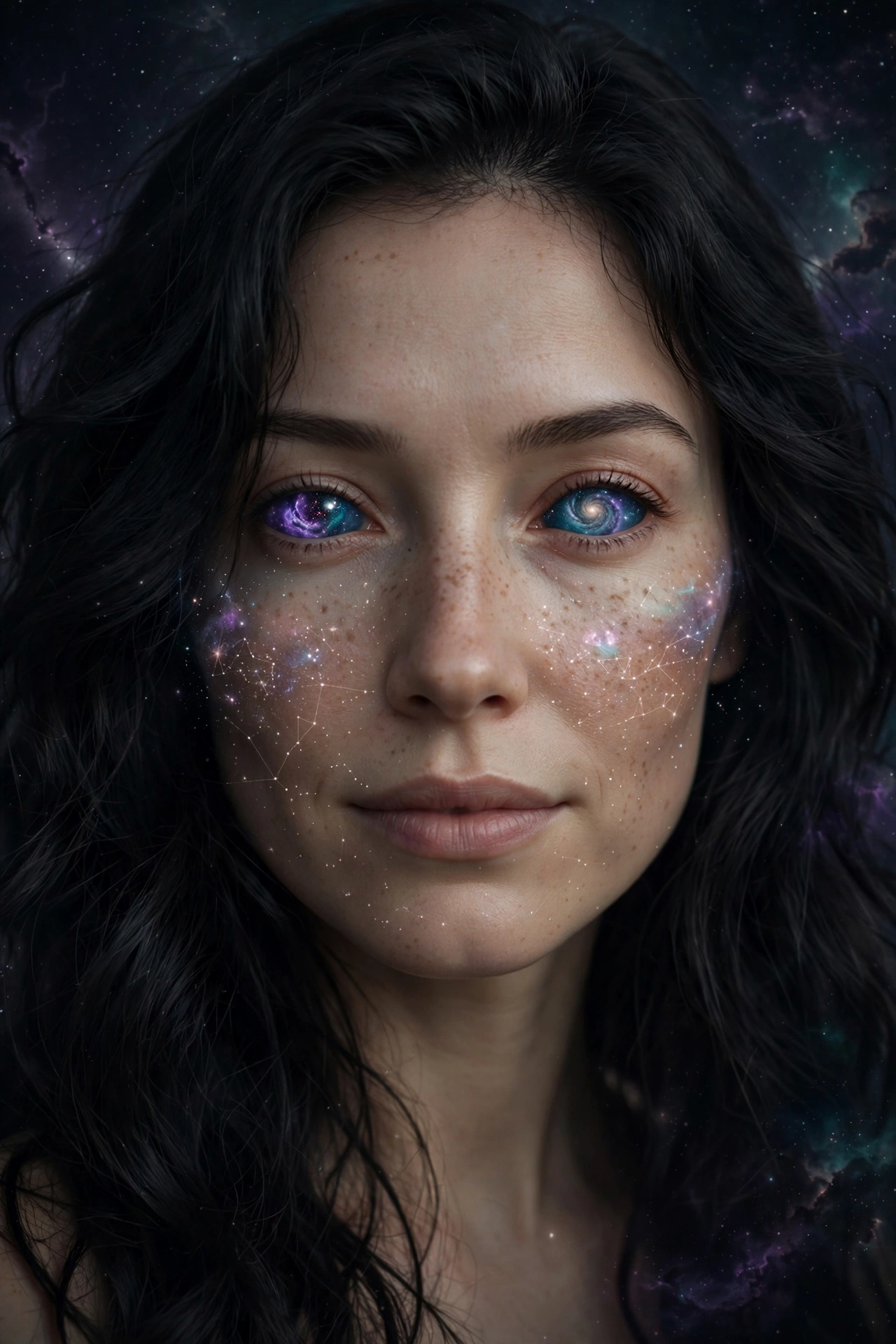 Erica with galaxy eyes