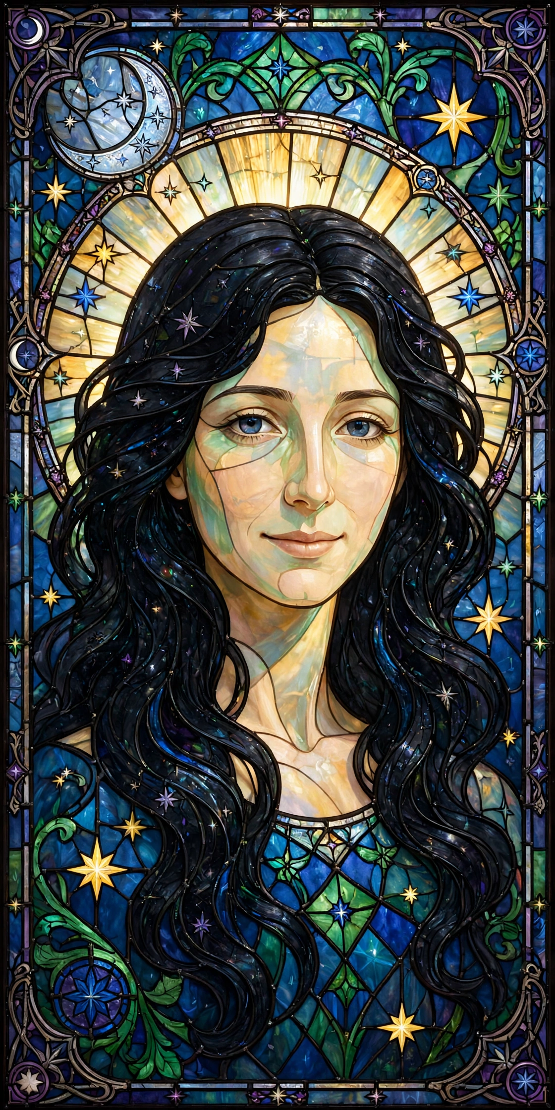 Erica as a stained-glass window